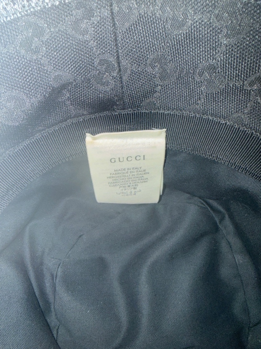 Gucci Black Bucket Hat with Gold GG Hardware - Picture 2 of 3